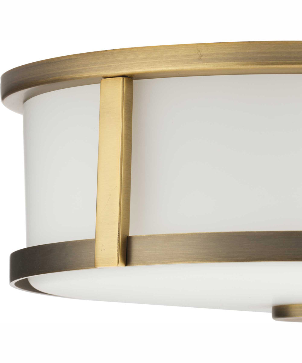 Gilliam 12-5/8 in. 2-Light New Traditional Flush Mount Vintage Brass