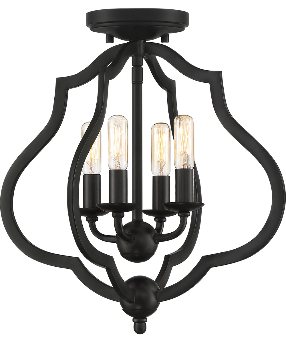 O'Keefe 4-light Semi Flush Mount Matte Black