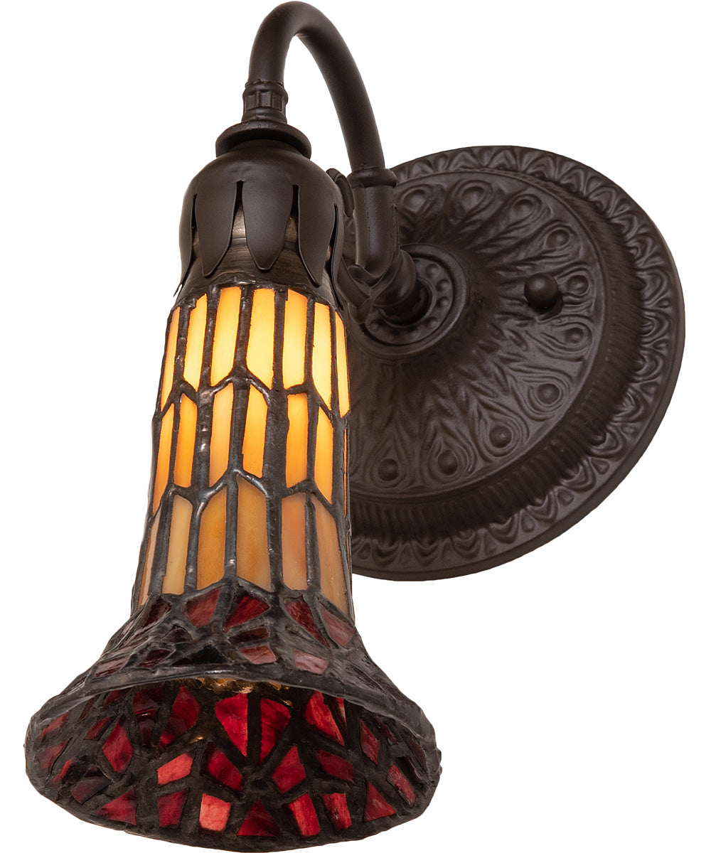 5.5" Wide Stained Glass Pond Lily Wall Sconce