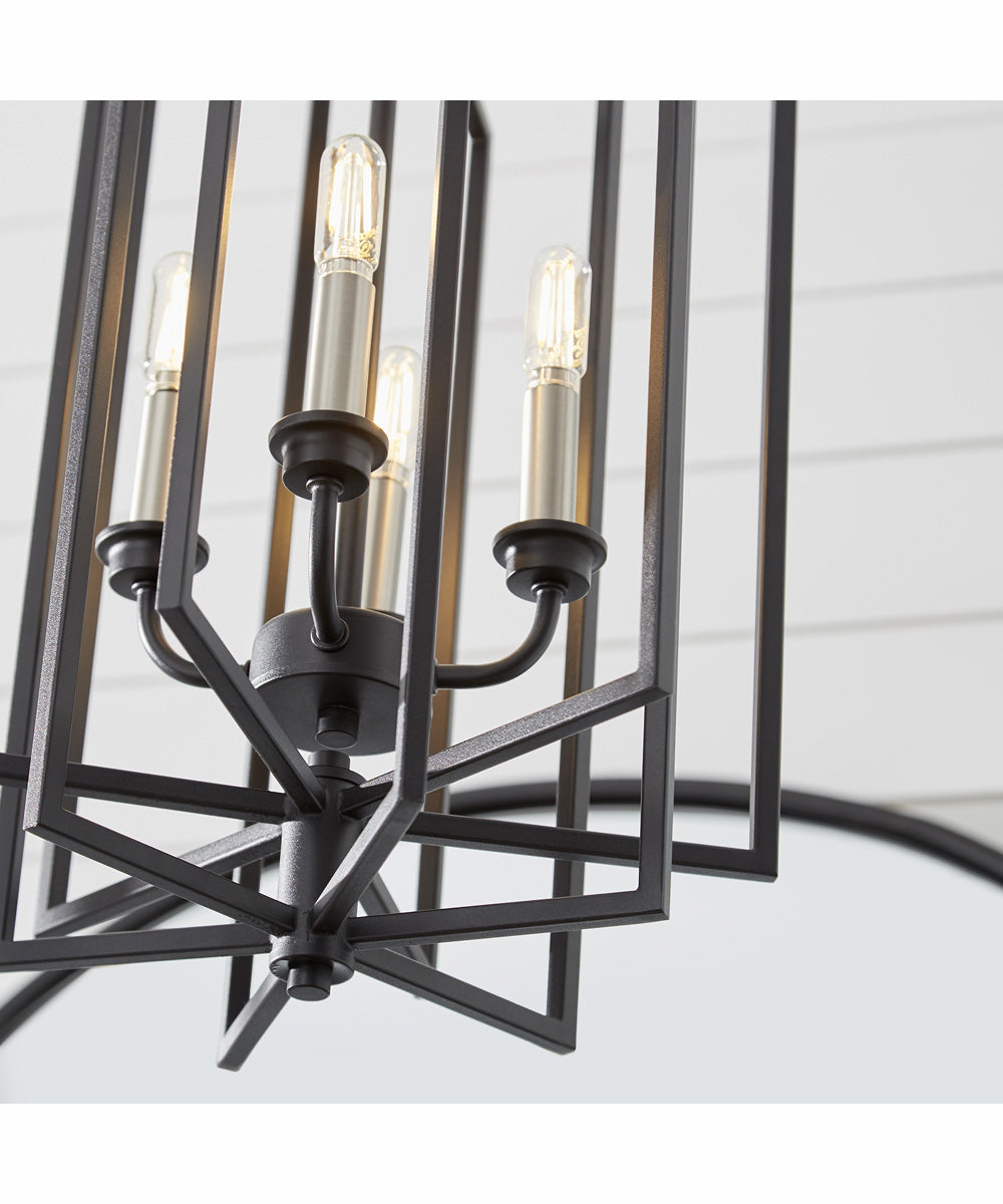 Hammond 4-light Entry Foyer Hall Chandelier Textured Black