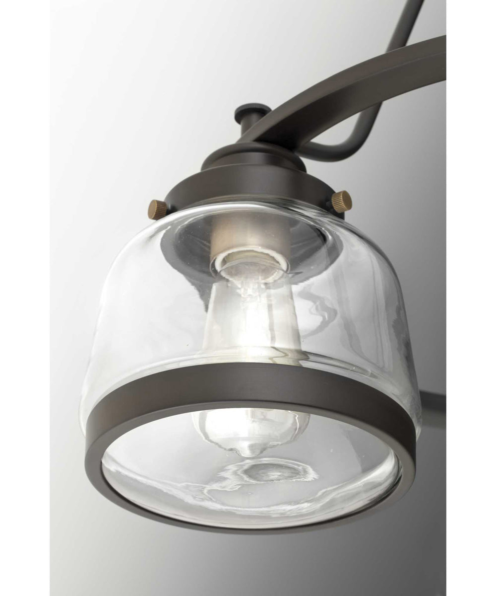 Judson 5-Light Clear Glass Farmhouse Chandelier Light Antique Bronze