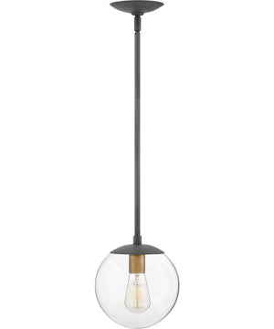 Warby 1-Light Small Pendant in Aged Zinc