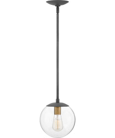 Warby 1-Light Small Pendant in Aged Zinc