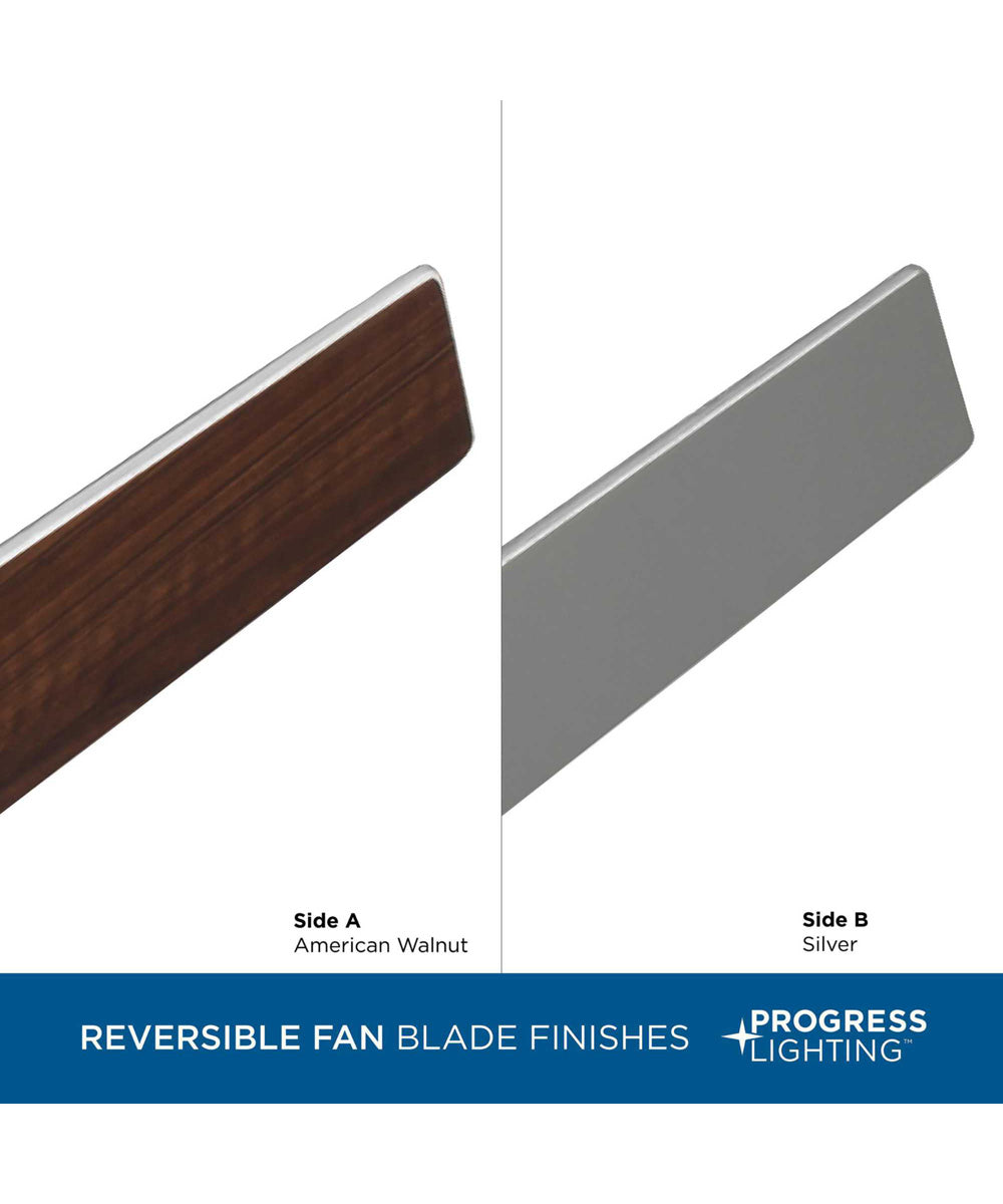 Braden 44" 3-Blade LED Mid-Century Modern Indoor Hugger Ceiling Fan Brushed Nickel