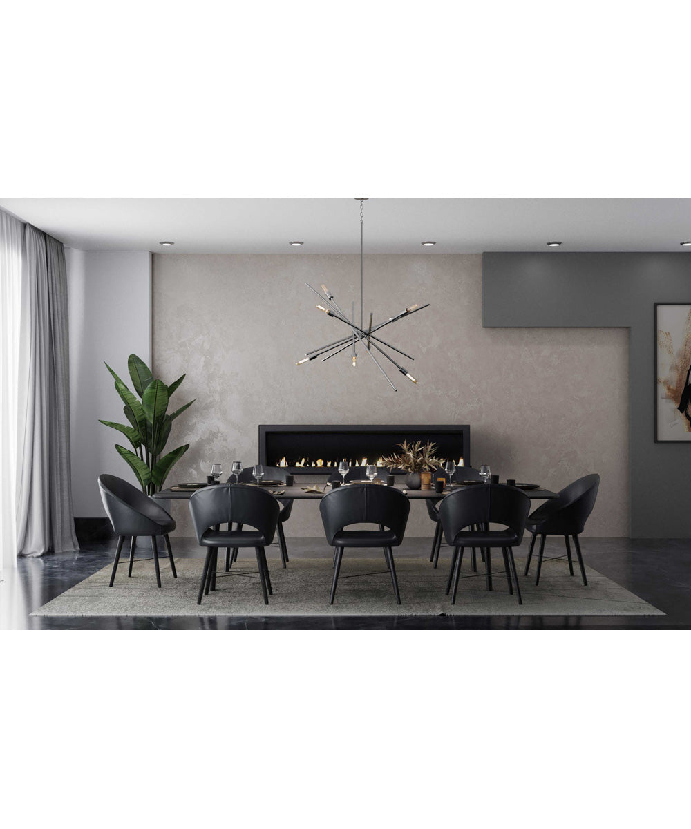 Astra 6-Light Mid-Century Modern Chandelier Light Brushed Nickel