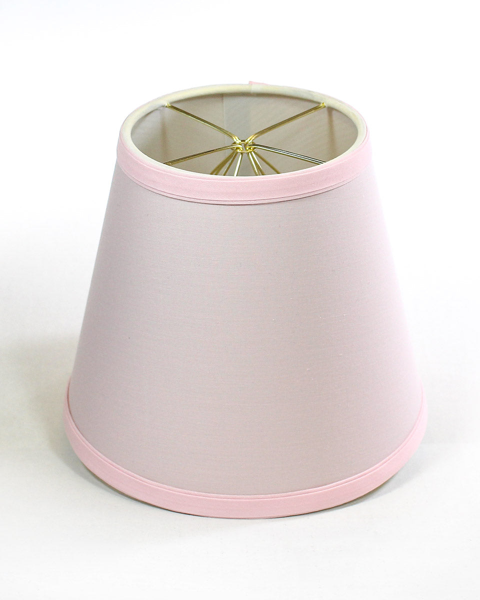 8"W x 7"H Empire Linen Edison Clip On Lamp Shade Pale Dogwood Pink