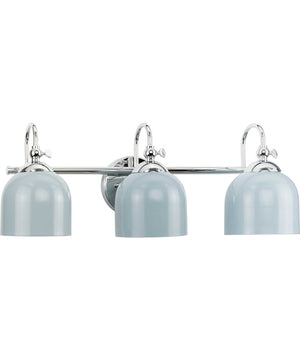 Dalton 3-Light Farmhouse Metal Shade Bath Vanity Light Polished Chrome