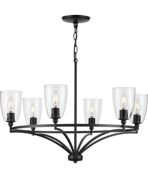 Parkhurst 6-Light New Traditional Clear Glass Chandelier Light Matte Black