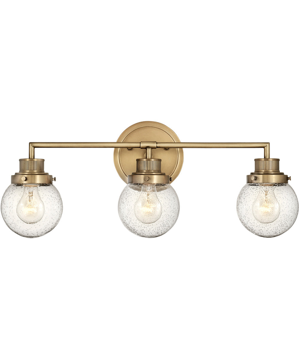 Poppy 3-Light Vanity in Heritage Brass