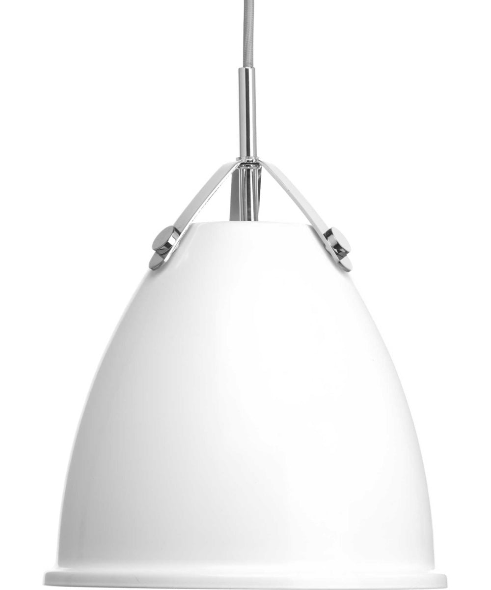 Tre 1-Light Metal Shade Coastal Pendant Light White