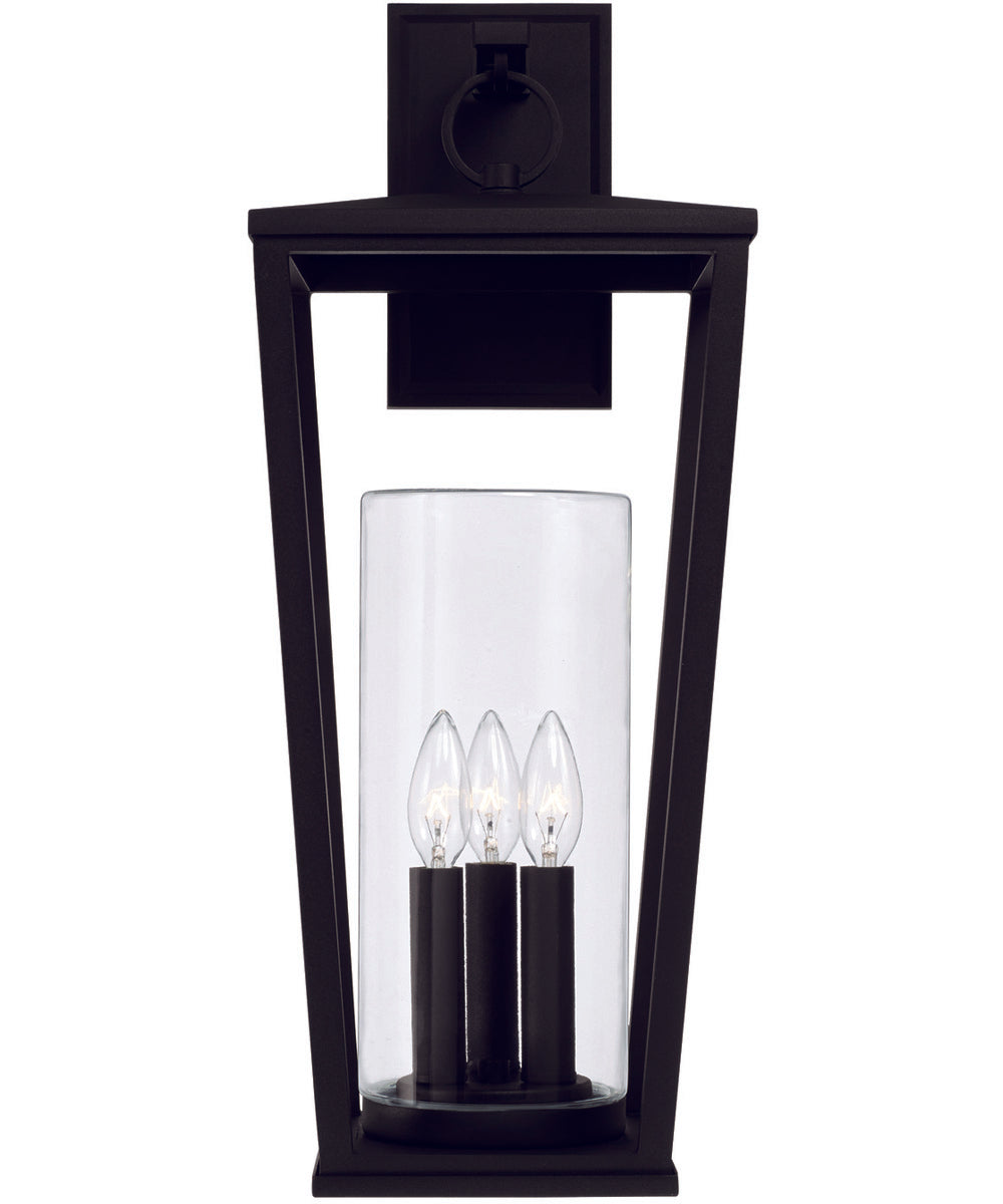 Elliott 3-Light Outdoor Wall-Lantern Rain or Shine - Black