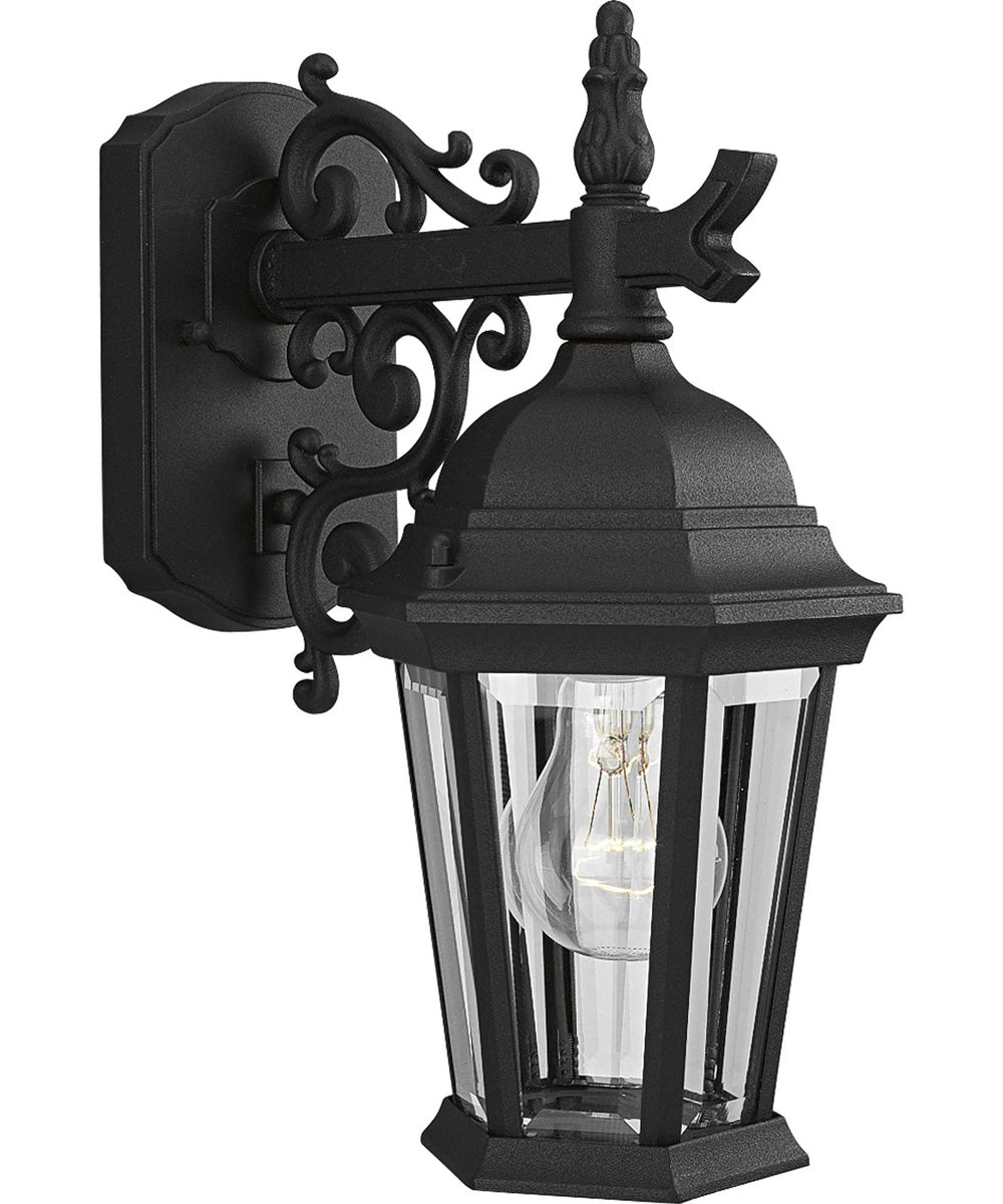 Welbourne 1-Light Small Wall Lantern Textured Black