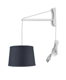 12"W MAST Plug-In Wall Mount Pendant 1 Light White Cord/Arm
