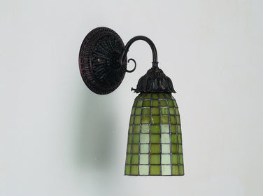 5"W Geometric Green Wall Sconce