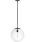 Warby 1-Light Medium Orb Pendant in Black