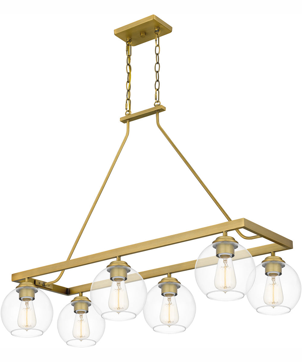 Celadon Medium 6-light Island Light Aged Brass