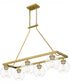Celadon Medium 6-light Island Light Aged Brass