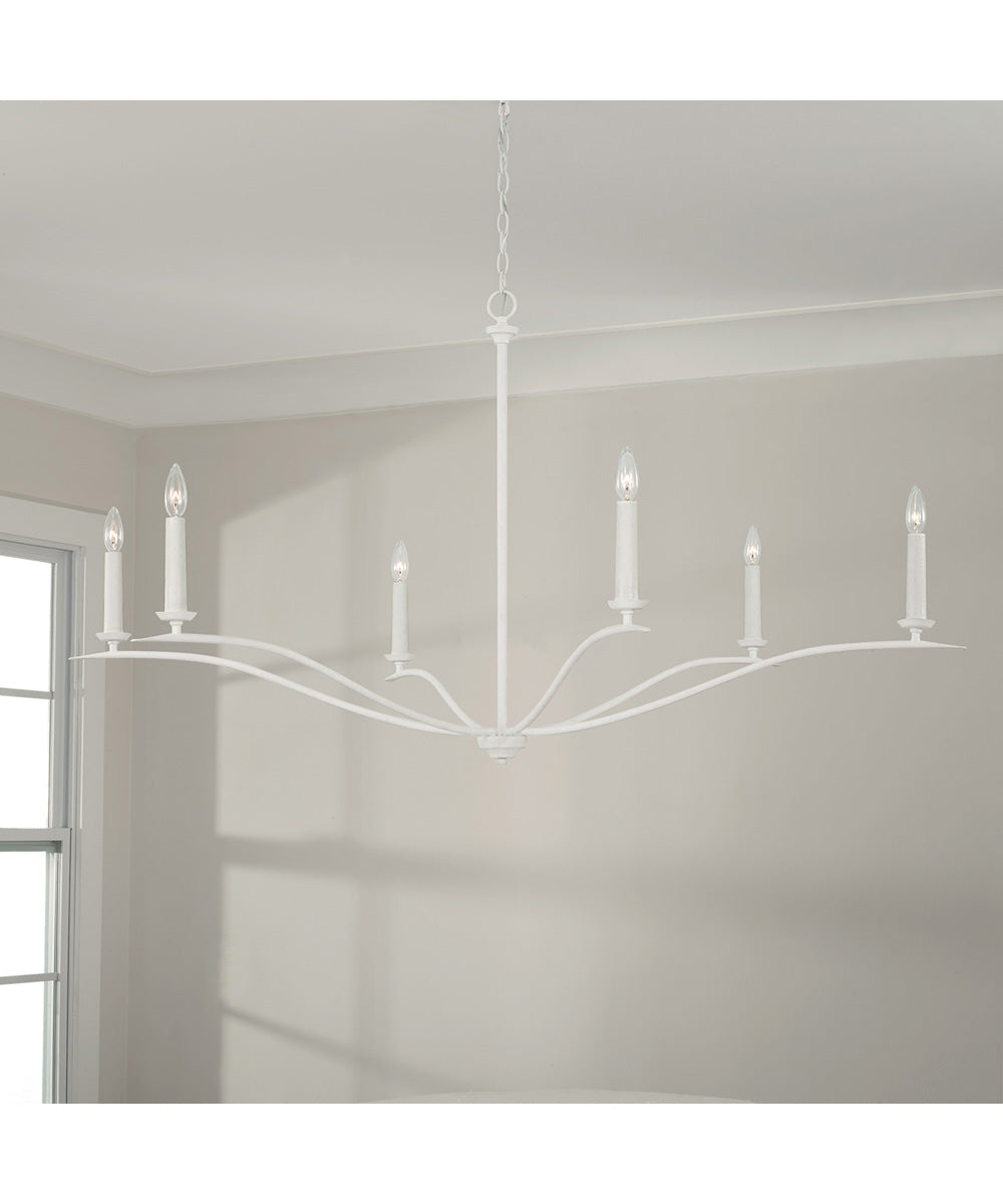 Grady 6-Light Chandelier Textured White