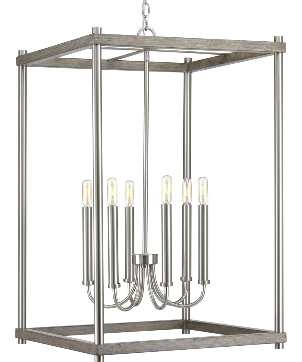 Fontayne 6-Light Farmhouse Pendant Light Brushed Nickel