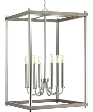 Fontayne 6-Light Farmhouse Pendant Light Brushed Nickel