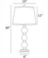 Oriel 1-Light Table Lamp Chrome/Seeded Accent/White Fabric Shade