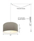 2 Light Swag Plug-In Pendant 14"w Light Oatmeal with Diffuser, White Cord