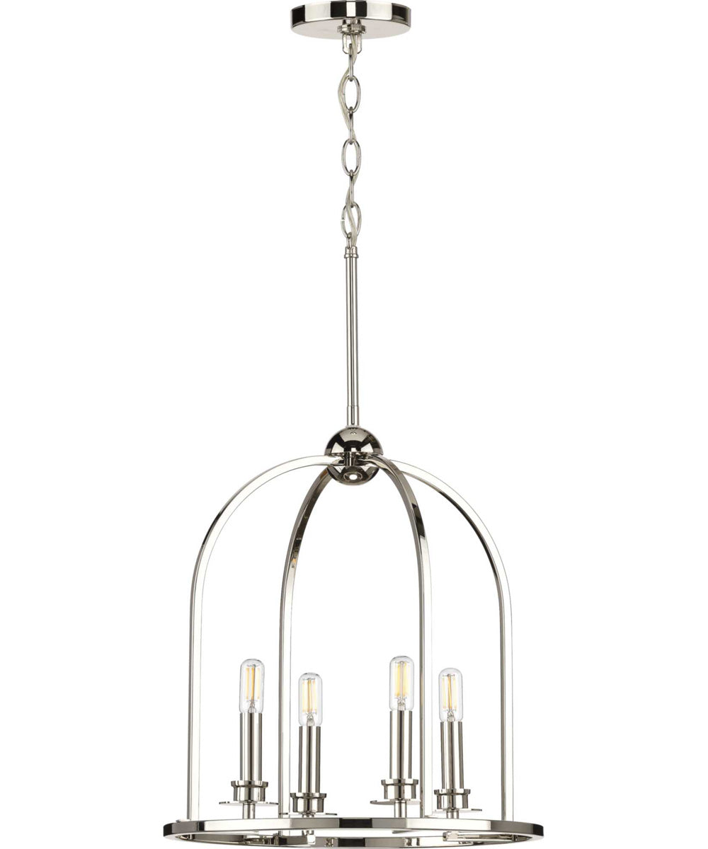 Seneca 4-Light Farmhouse Pendant Light Polished Nickel