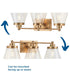 Hinton 3-Light Clear Seeded Glass Farmhouse Bath Vanity Light Vintage Brass