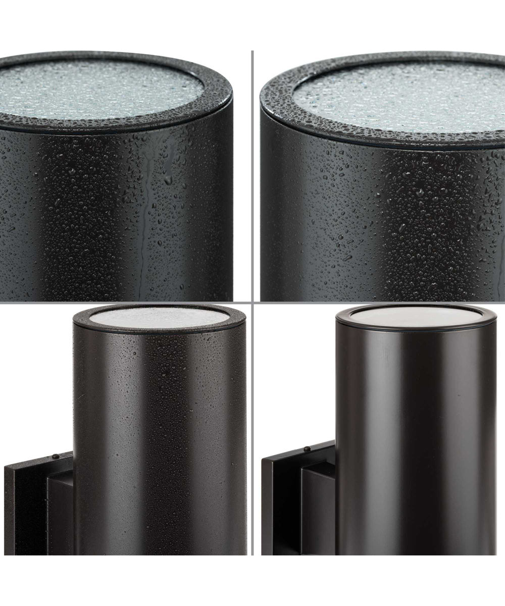 6" LED Outdoor Up/Down Modern Wall Cylinder with Glass Top Lense Antique Bronze