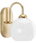 Carisa 1-Light Opal Glass Mid-Century Modern Bath Vanity Light Vintage Gold