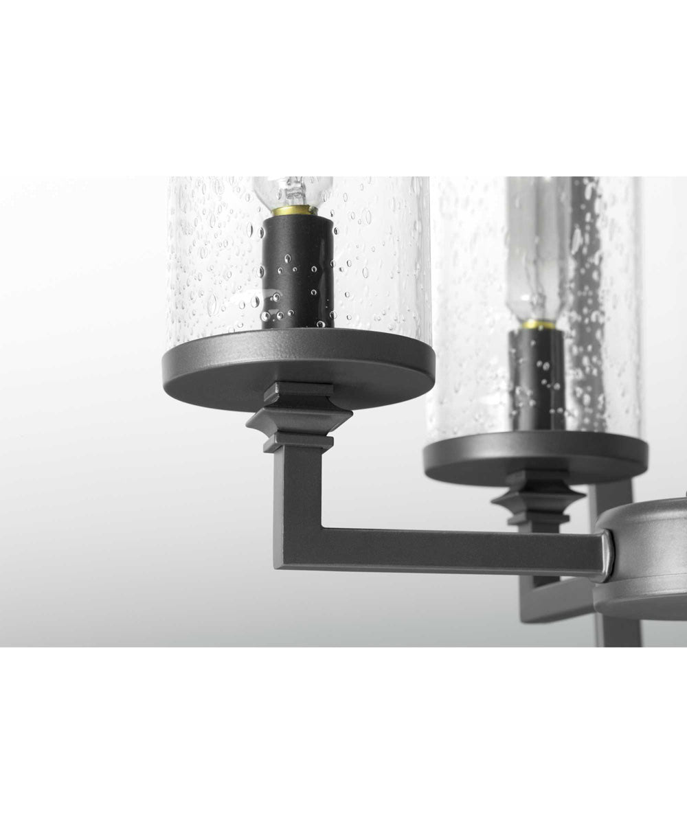 Gresham 6-Light Clear Seeded Glass Farmhouse Chandelier Light Graphite