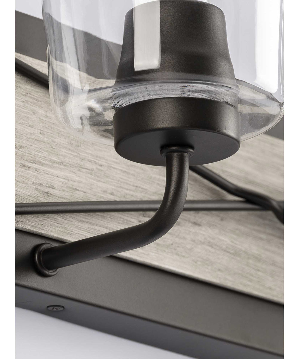 Briarwood 2-Light Clear Glass Coastal Bath Vanity Light Graphite