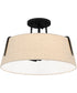 Leona 3-light Semi Flush Mount Matte Black