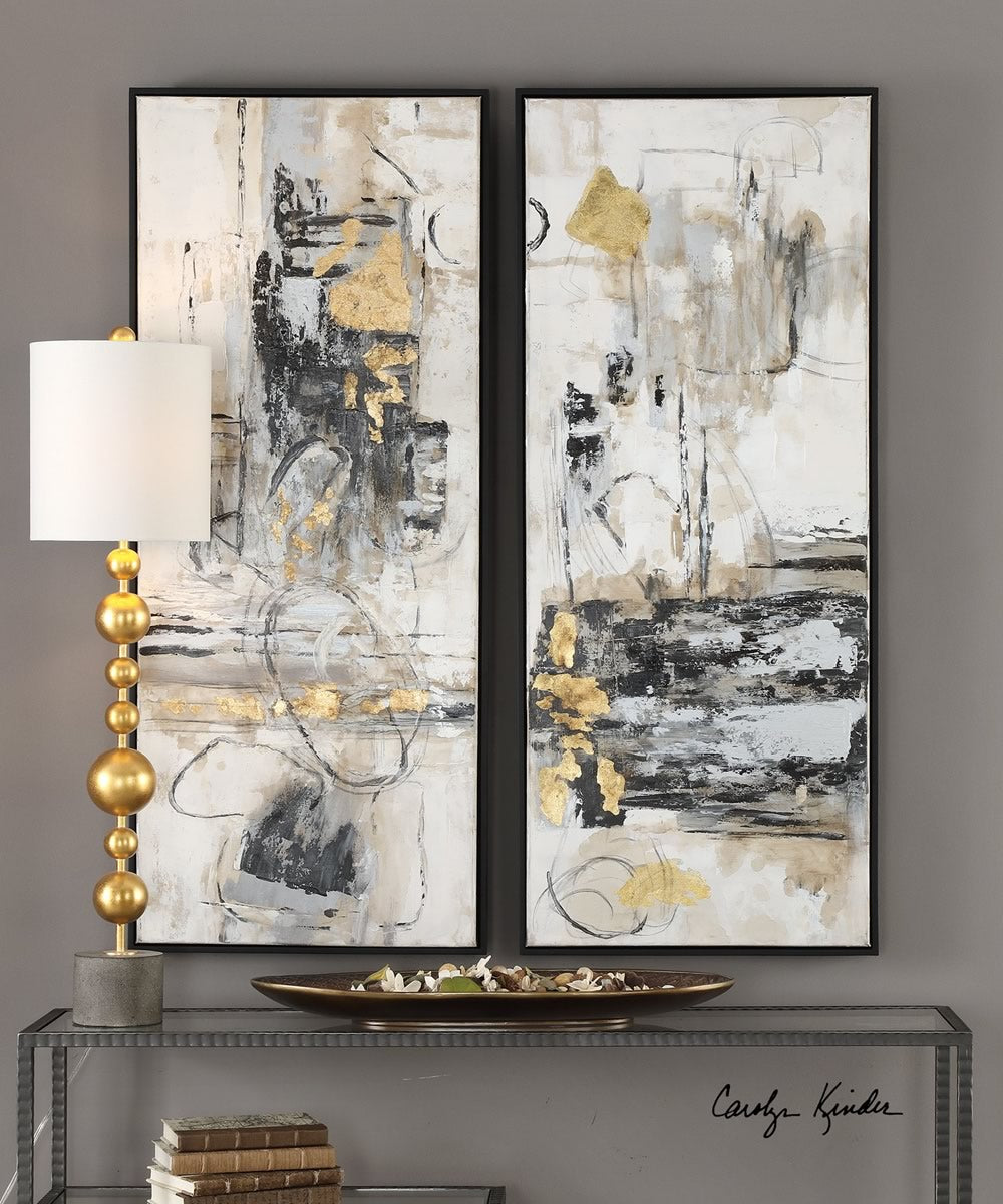 51"H x 21"W Life Scenes Abstract Art Set of 2