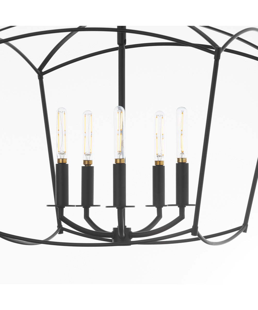 Mantle 5-light Dual Mount Light Fixture Matte Black