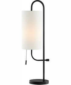 Xandra 1-Light Table Lamp Black/Off White Fabric Shade