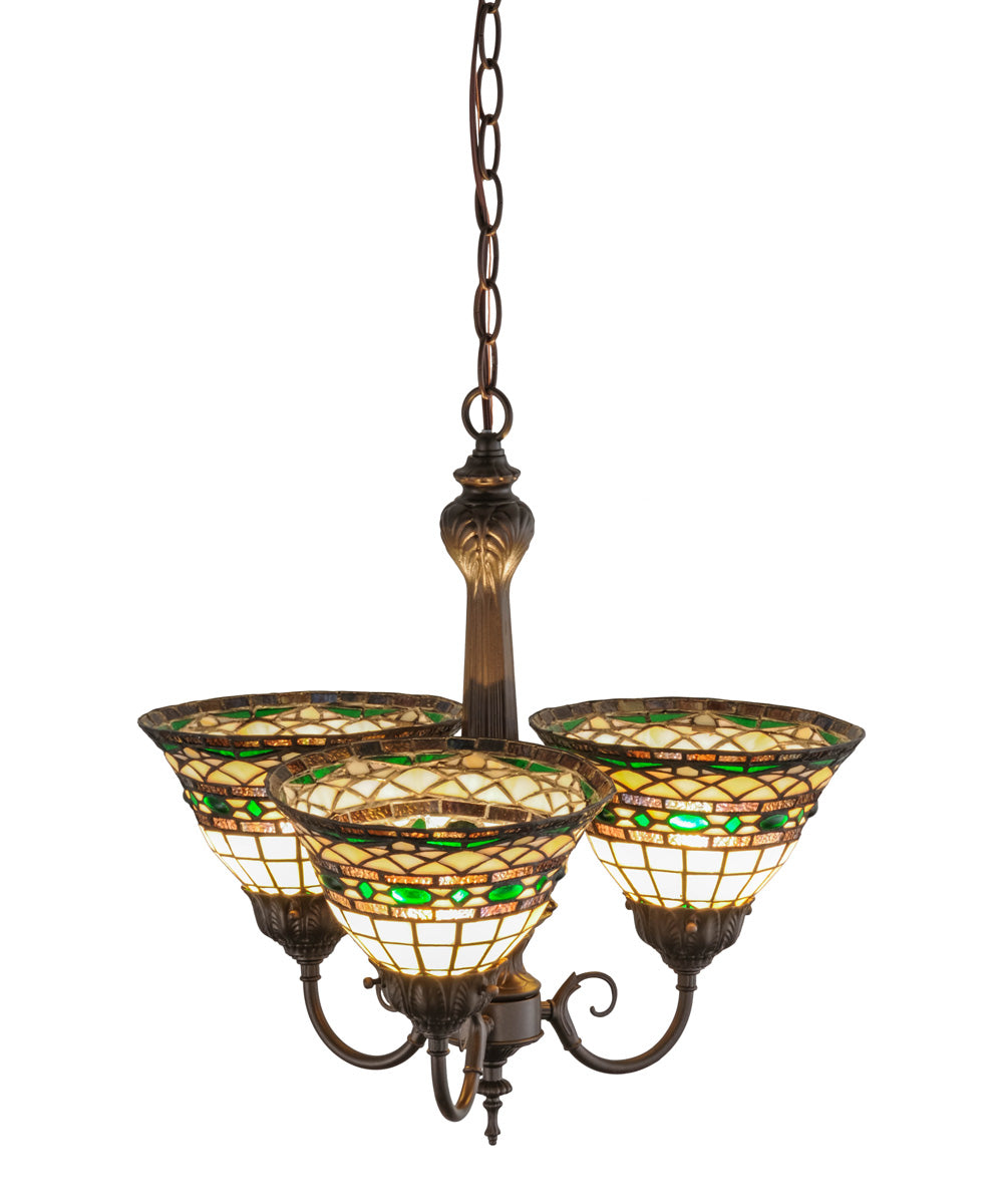 20"W Tiffany Roman 3 Light Chandelier