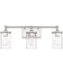 Camden 3-Light Vanity In Polished Nickel With Clear Beveled Glass
