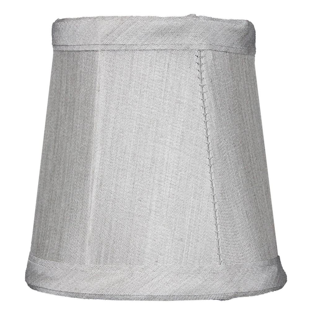 4"W x 4"H Set of 6 Gray Stretch Clip-On Candlelabra Clip-On Lamp shade
