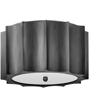 Gia 2-Light Medium Flush Mount in Brushed Graphite