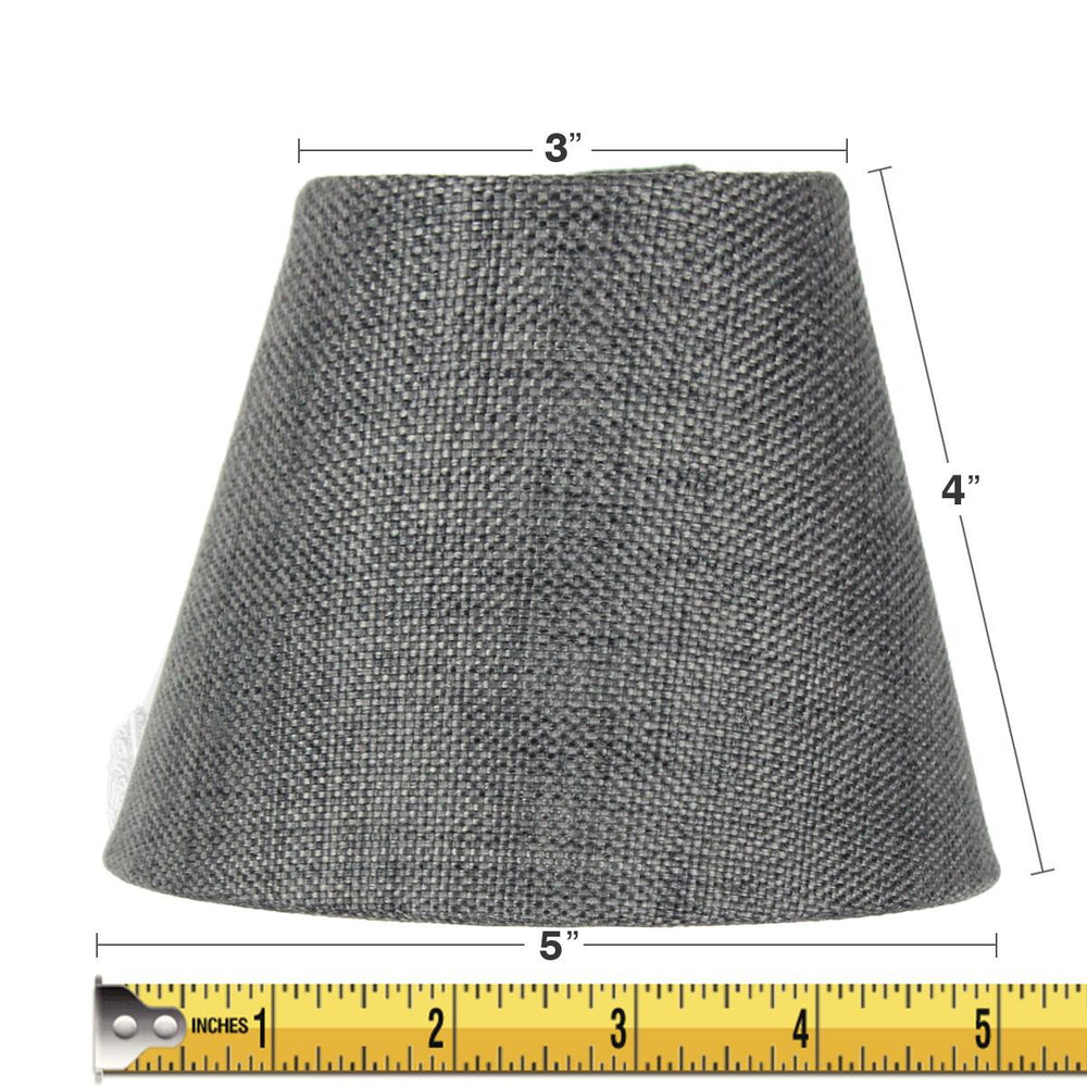 5"W x 4"H Set of 6 Granite Gray Burlap Lamp Shade - Clip-on Candelabra Shade