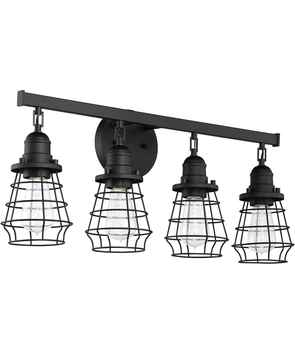 Thatcher 4-Light Bath Vanity Light Flat Black