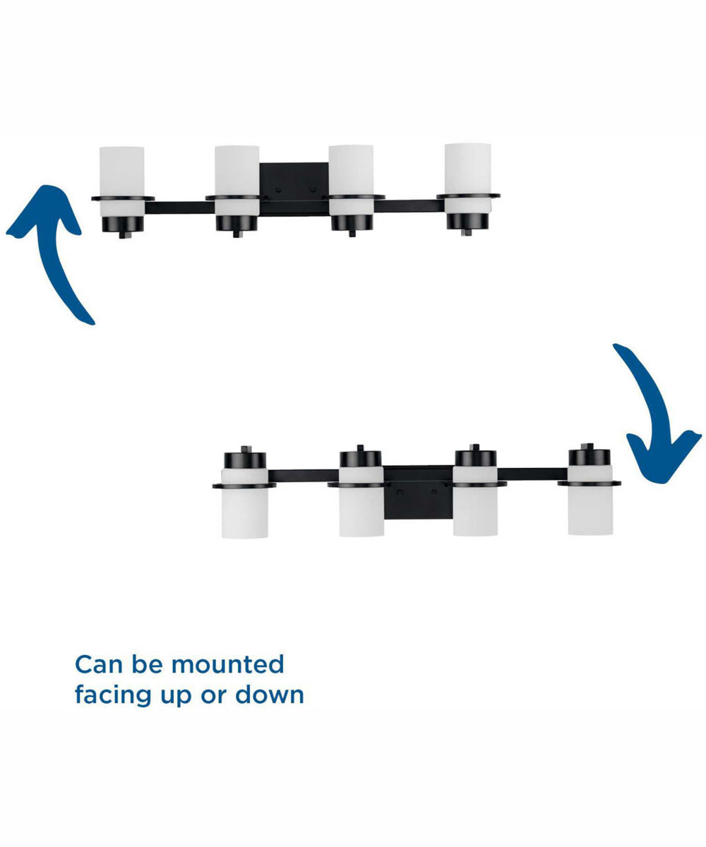 Reiss 4-Light Modern Farmhouse Vanity Light Matte Black