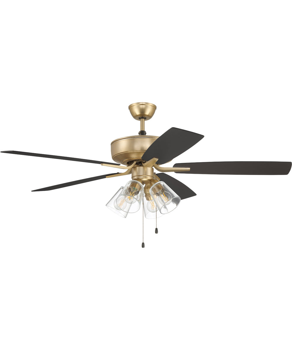 52" Pro Plus 104 4-Light Ceiling Fan (Blades Included) Satin Brass