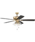 52" Pro Plus 104 4-Light Ceiling Fan (Blades Included) Satin Brass