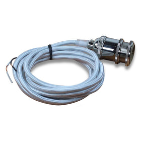 Single Polished Nickel Socket Pendant with 10' Silver Rayon Cord, Uno fitter