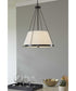 Saffert 3-Light New Traditional White Linen Glass Pendant Light Matte Black