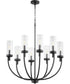 Ladin 8-light Chandelier Textured Black w/ Clear Glass