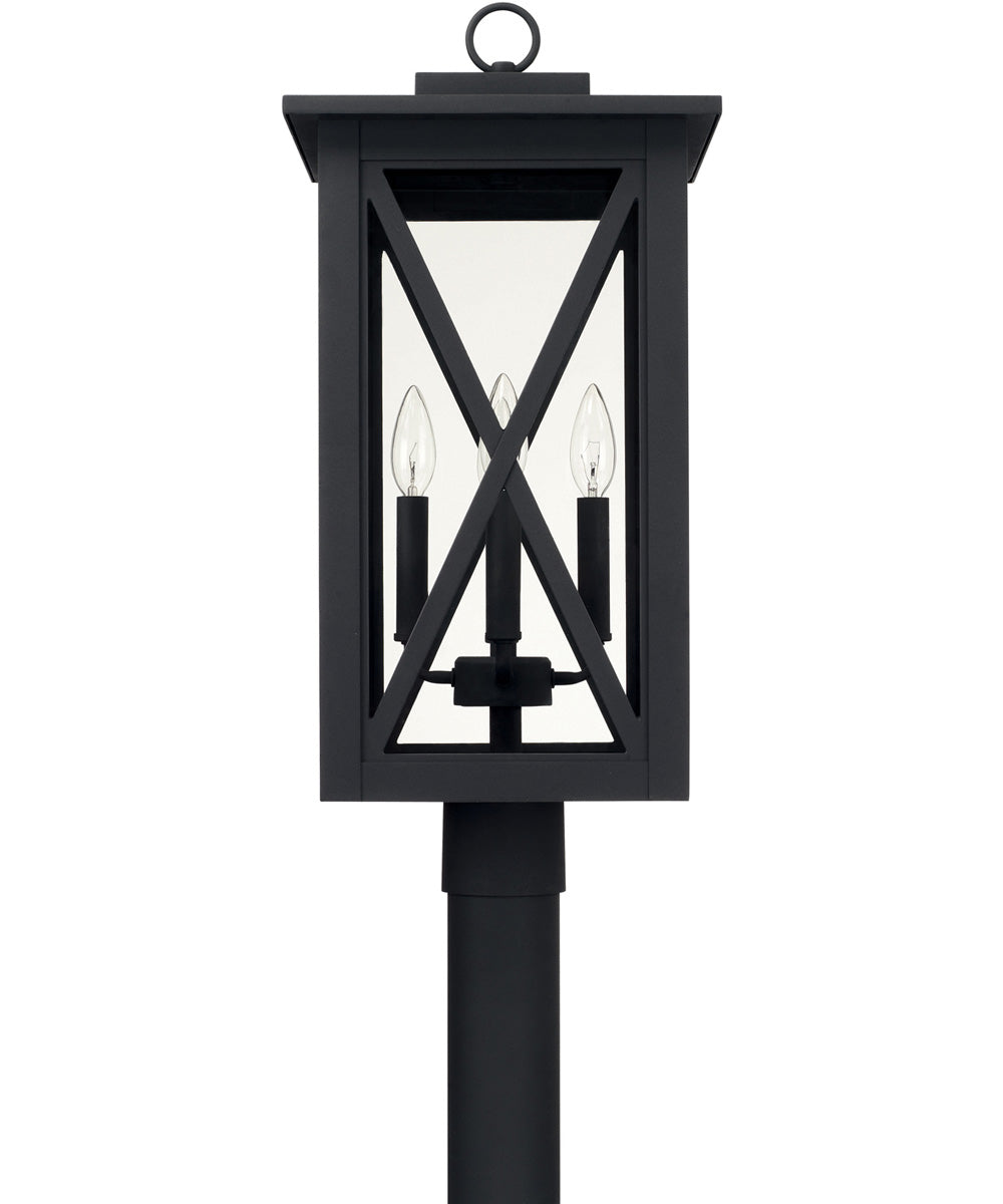 Avondale 4-Light Outdoor Post Mount Rain or Shine - Black with Clear Glass
