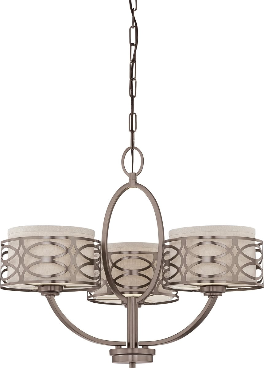 25"W Harlow 3-Light Chandelier Hazel Bronze